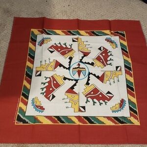 Vintage Southwest Thunderbird Cactus Bandana USA 50/50